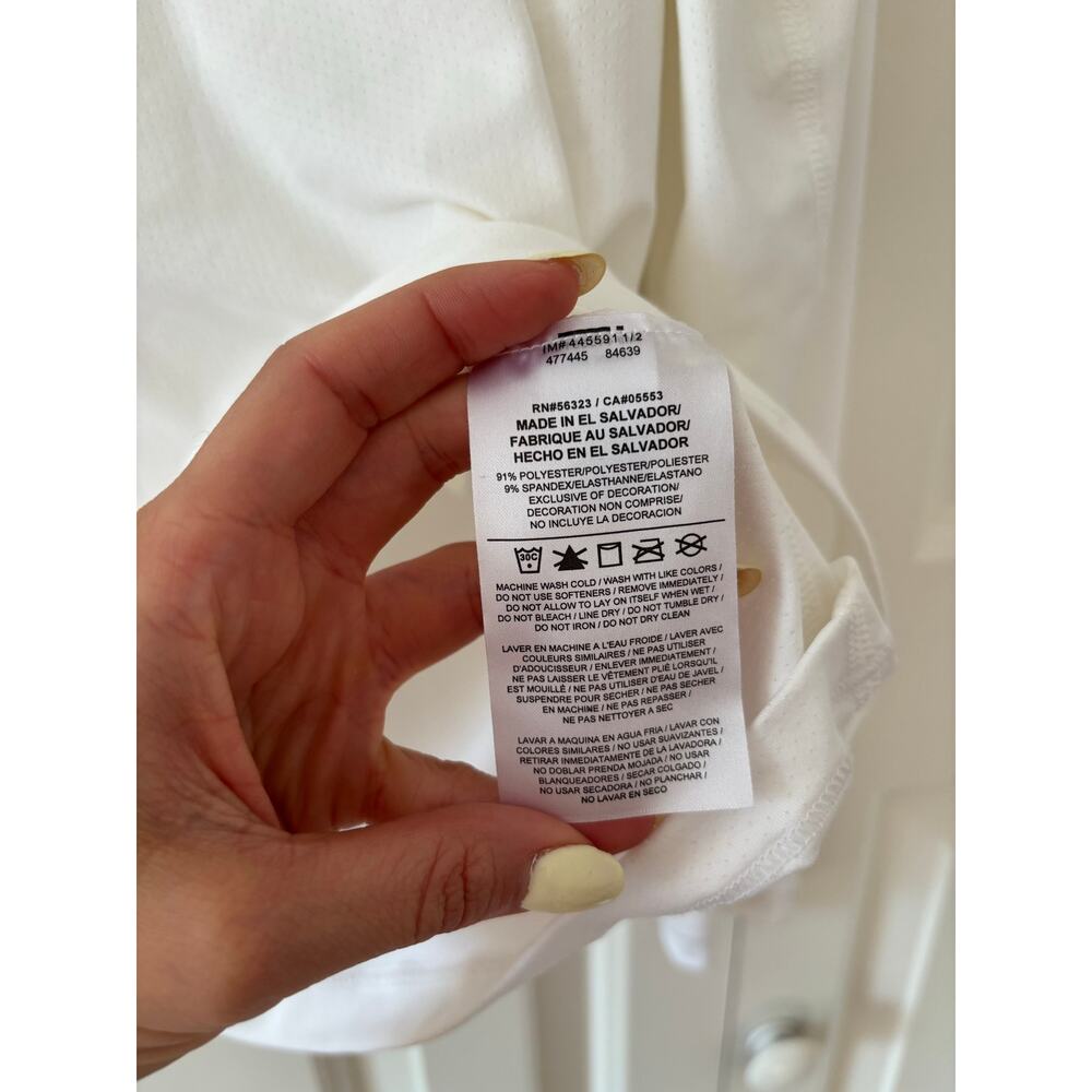 Nike Dri-FIT Womens Long Sleeve Shirt Large White Athletic Running Training Top - Picture 4 of 8